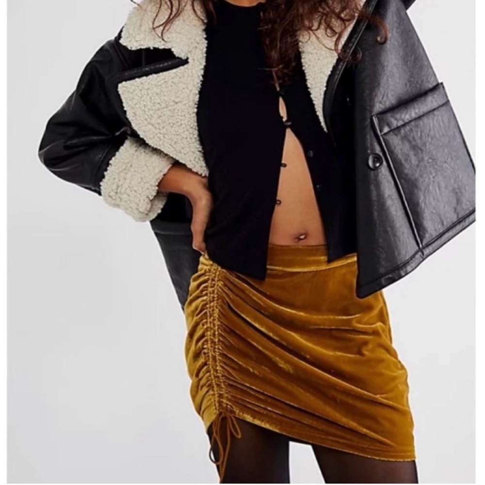 Free People Vivienne Velvet Mini Skirt